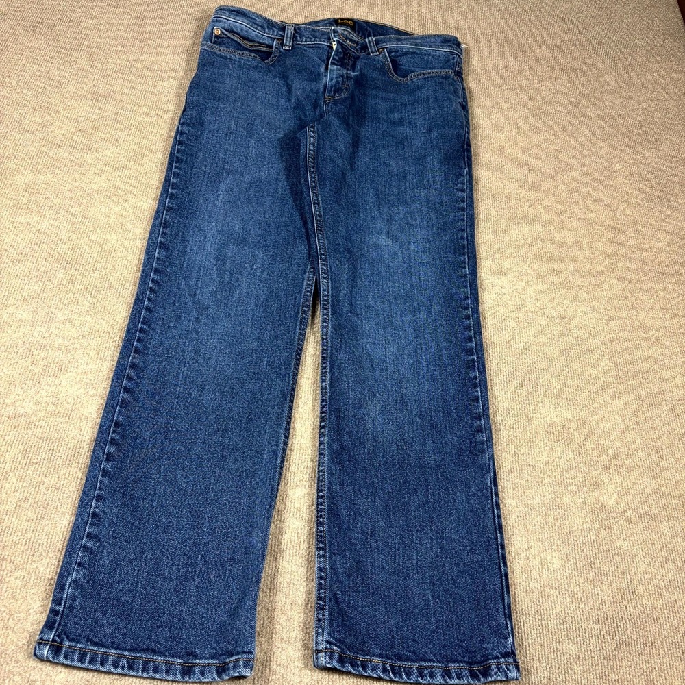 Lee Regular Fit Straight Leg Jeans Mens 32x30 Blue Denim Cotton Stretch Casual